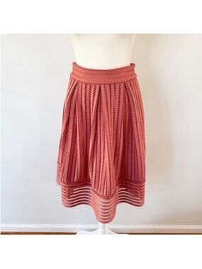 Anthropologie See You Monday Pleated Skirt Small Twee Boho Preppy Coquette Pink